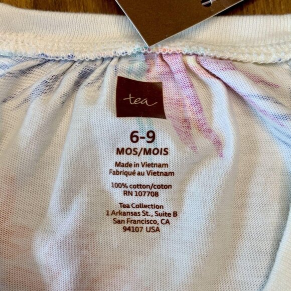 TEA COLLECTION Girls Baby Dress 6-9 NWT Hawaiian Floral Trapeze Infant Girl NEW - Picture 5 of 5